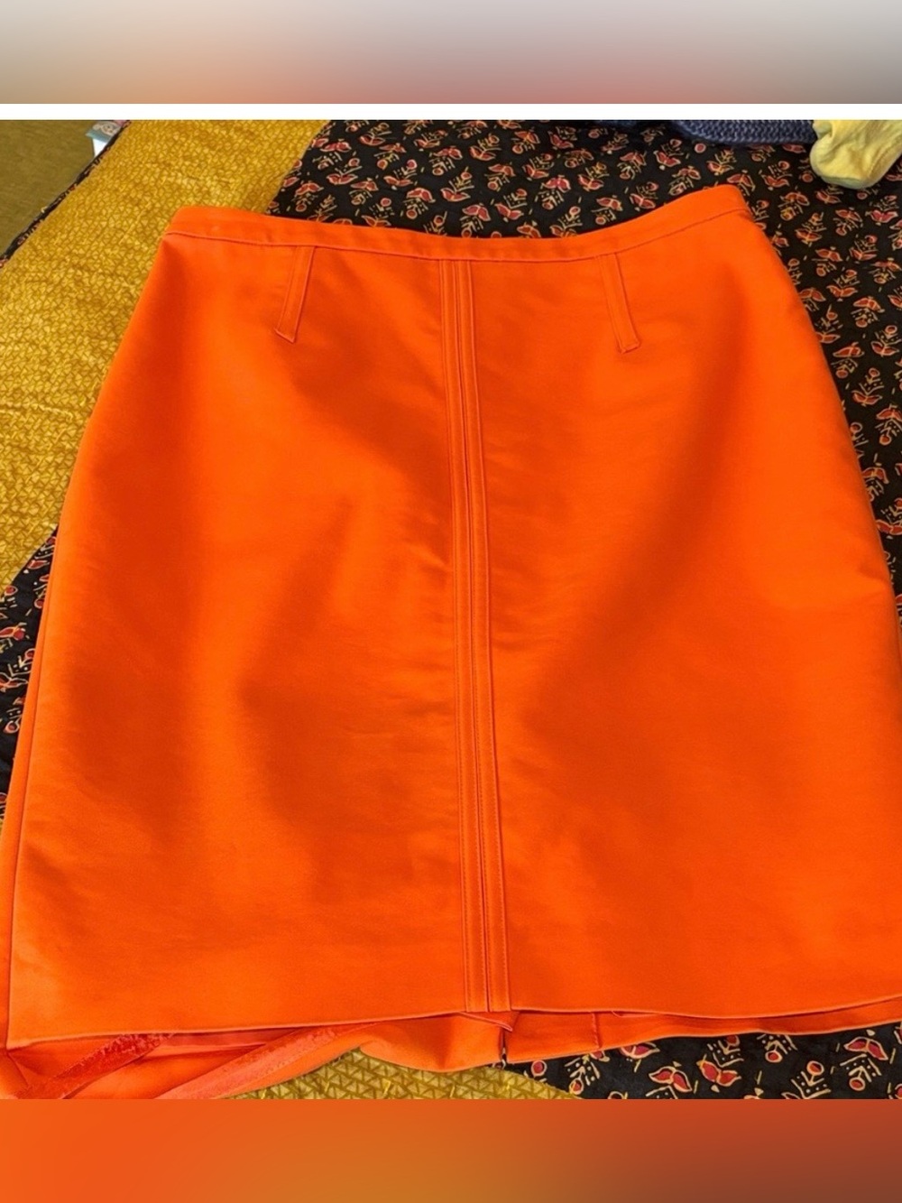 Ann Taylor vividly orange midi pencil skirt 4